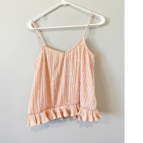 Anthropologie Amelie beaded cami top peach pink - Picture 4 of 5